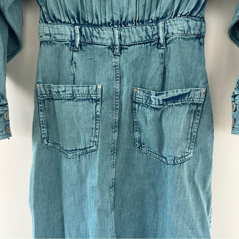Free People Mad Love Midi Size Small Long Sleeve Denim Dress - Picture 10 of 13
